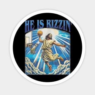 He Is Rizzin' Christian Juses Basketbal Happy Easter Magnet